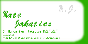 mate jakatics business card